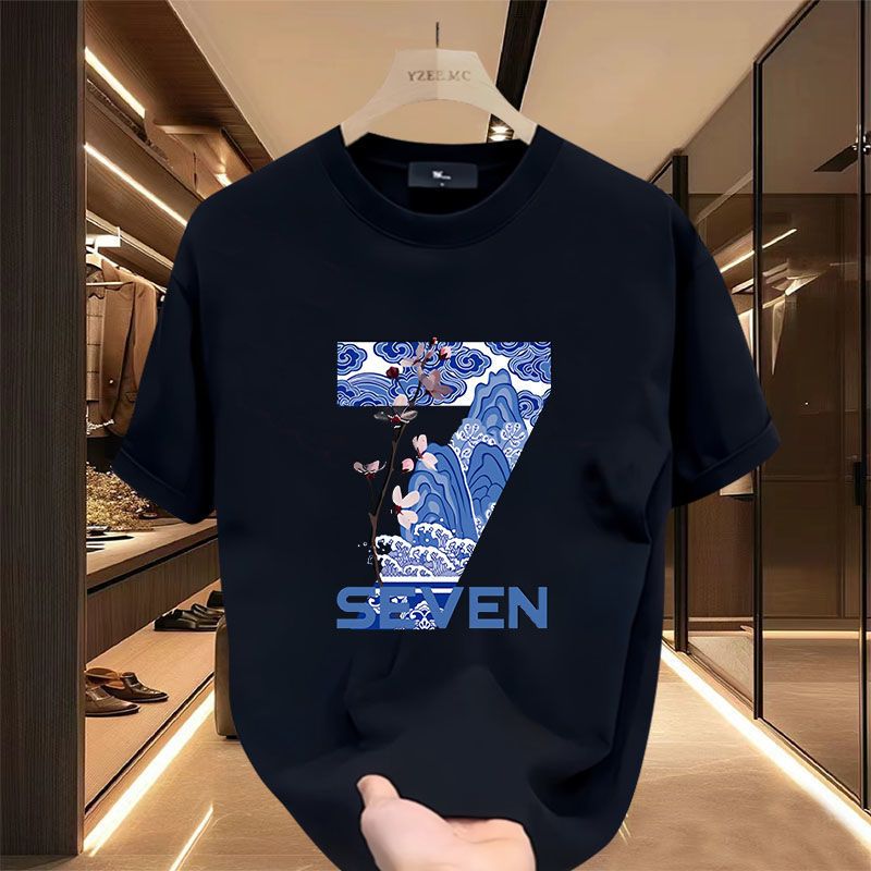 Nagy méretű, személyre szabott, nyári férfi rövid ujjú, fodros, csinos, elegáns, súlyú és divatos dizájnú póló_voghion.com