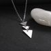 Accessori alla moda, catena lunga, pendente triangolare integrato liscio in metallo, collana, accessorio semplice_voghion.com