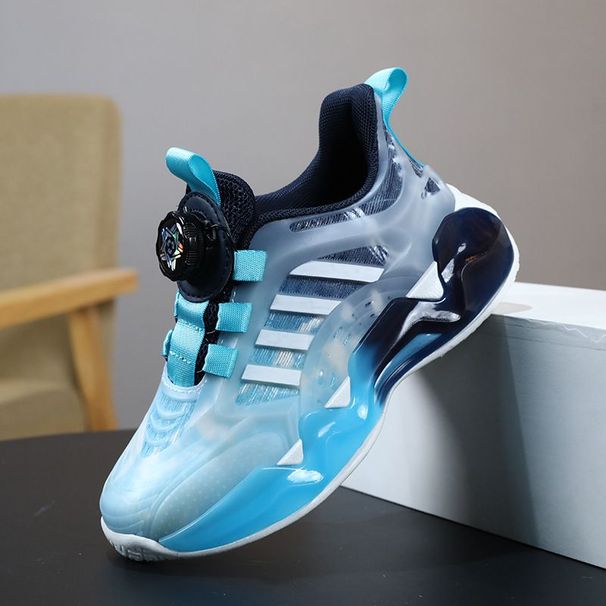 Jungen 2023 Frühling und Herbst Neue Mesh Atmungsaktive Weiße Drehschnalle Kindersportschuhe Mädchen Laufschuhe_voghion.com