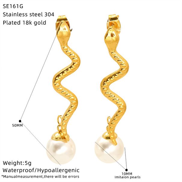 Orecchini unisex alla moda in acciaio al titanio, orecchini a forma di serpente, orecchini semplici in acciaio inossidabile, orecchini personalizzati_voghion.com