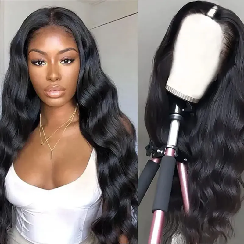 Parrucca Body Wave V Part 18-24 pollici capelli umani brasiliani donne senza lasciare parrucche completamente fatte a macchina_voghion.com