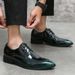 Large New Men's Barber Leather Shoes Lacquer Leather Shiny Leather Formal Dress Men's Shoes Nightclub Pointed Leather_voghion.com