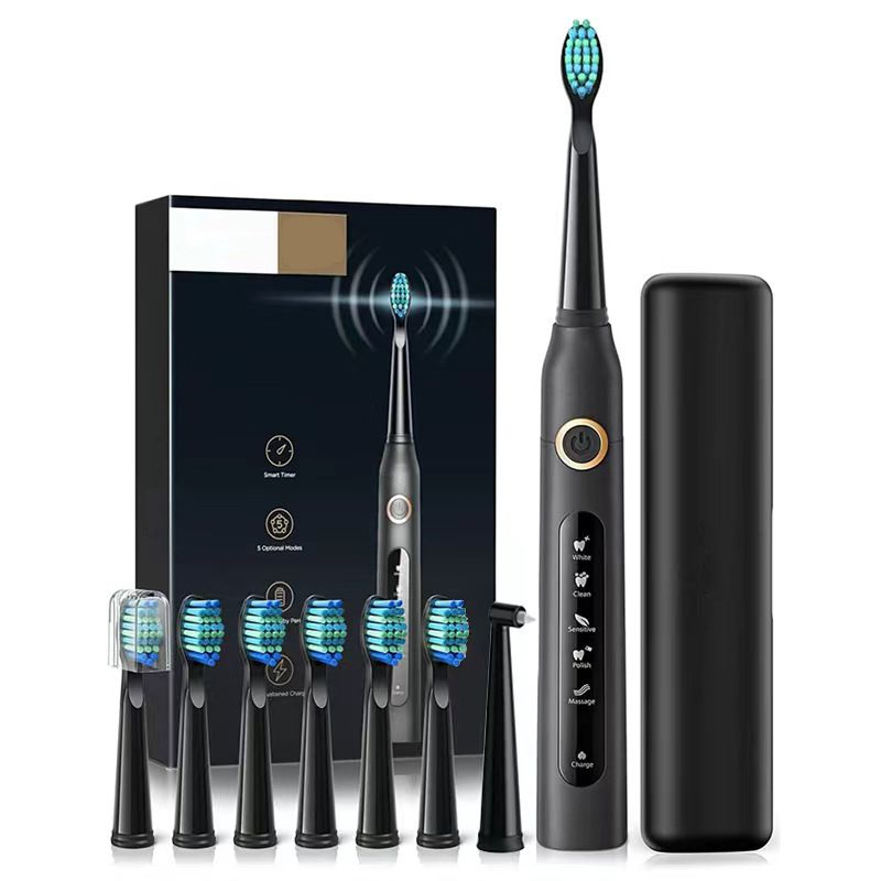 Elektresch Sonic Zännbürk USB nofëllbar Erwuessene waasserdicht elektronesch Zännbürk Ersatzkäpp Reesset_voghion.com