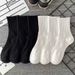Women's SocksIn Black And White For Spring Thick Thread Deodorizing Sweat Absorbing Breathable Non Pilling High Elastic Sports Socks_voghion.com