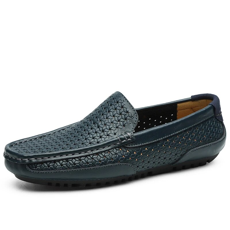 Sommer Marke Männer Casual Weiche Echtes Leder Herren Loafer Mokassins Italienischen Designer Atmungsaktive Slip auf Boot Schuhe_voghion.com