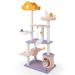 66' Cute Cat Tree Cats Multi-level Tall Cat Tower W/ Sisal Covered Scratching Posts_voghion.com