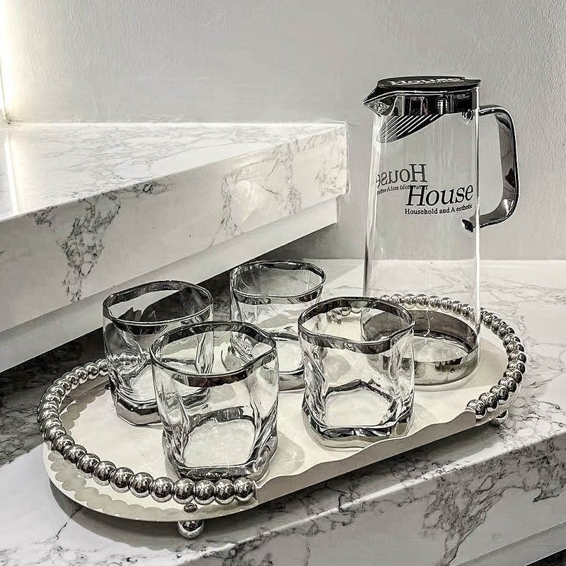 Wohnmöbel Luxus-Wasserbecher aus hochwertigem Glas für das Wohnzimmer zu Hause, der Gäste mit Trinkwasser, Teetasse, hitzebeständigem Becher und Wasserset unterhält_voghion.com