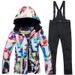 Conjunto de roupa de esqui para mulheres, jaqueta e calças quentes para snowboard e esqui na neve_voghion.com