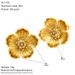 Orecchini unisex alla moda, retrò, leggeri, di lusso, con fiori dorati, personalità alla moda, stile freddo ed esagerato._voghion.com