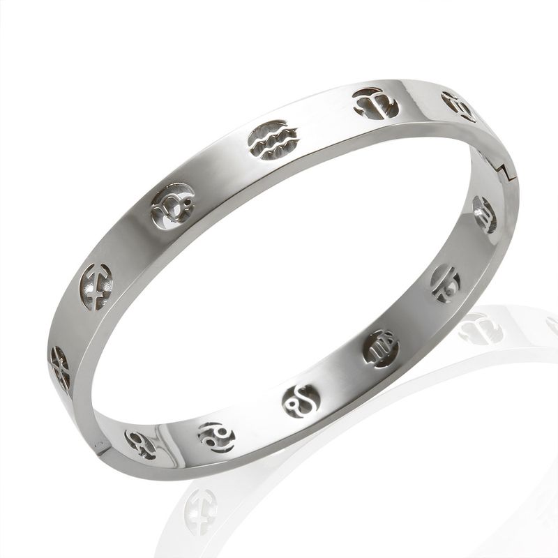 Fashion simple bracelet electroplating non fading diamond studded star shaped all match personality stainless steel bracelet_voghion.com