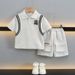 Boys Suits Summer 2025 New Children's Summer Clothes Handsome Street Blasting Baby Children's Short Sleeved Polo Shirt Two Piece Suit_voghion.com