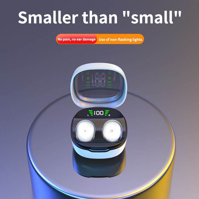 Mini słuchawki bezprzewodowe, niewidoczne, Bluetooth, pojedyncze słuchawki douszne z mikrofonem, 18D, jakość dźwięku, zestaw słuchawkowy do systemu iOS i Androida_voghion.com