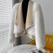 Women's Faux Fox Fur Trimmed Short Coat - Double-faced Wool Blend Collar Fashion Cardigan - Cream & Light Camel_voghion.com