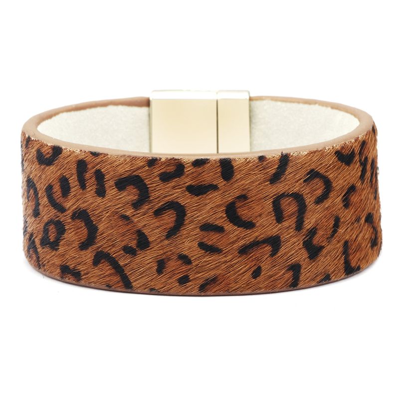 Bestverkopende damesarmband met magnetische gesp in Boheemse stijl met zebra-luipaardpatroon en paardenhaar_voghion.com