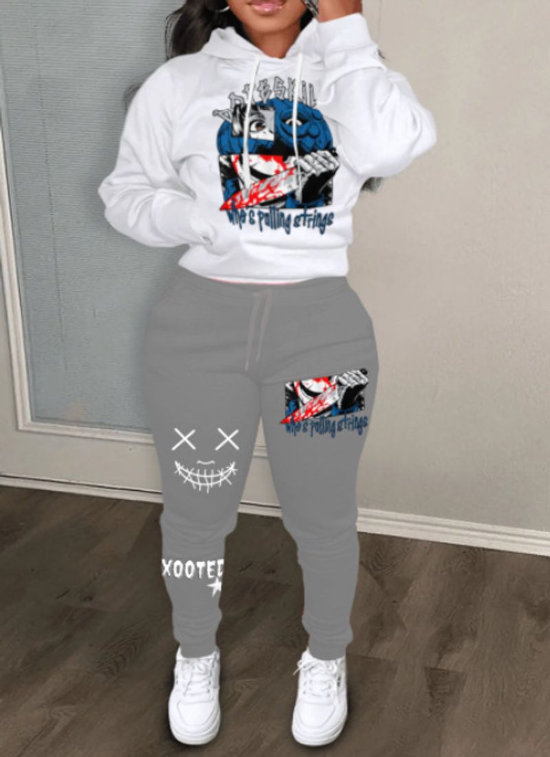 Costume décontracté de sweat-shirt à capuche assorti aux couleurs XOOTEF, sweat-shirt et pantalon de survêtement imprimés pour mère_voghion.com