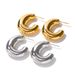 Internet celebrity and fashion Gold stainless steel exaggerated chubby Women's earrings_voghion.com
