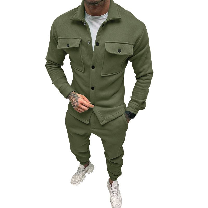 Autumn And Winter New Button Suede Men's Trendy Casual Suit Men_voghion.com
