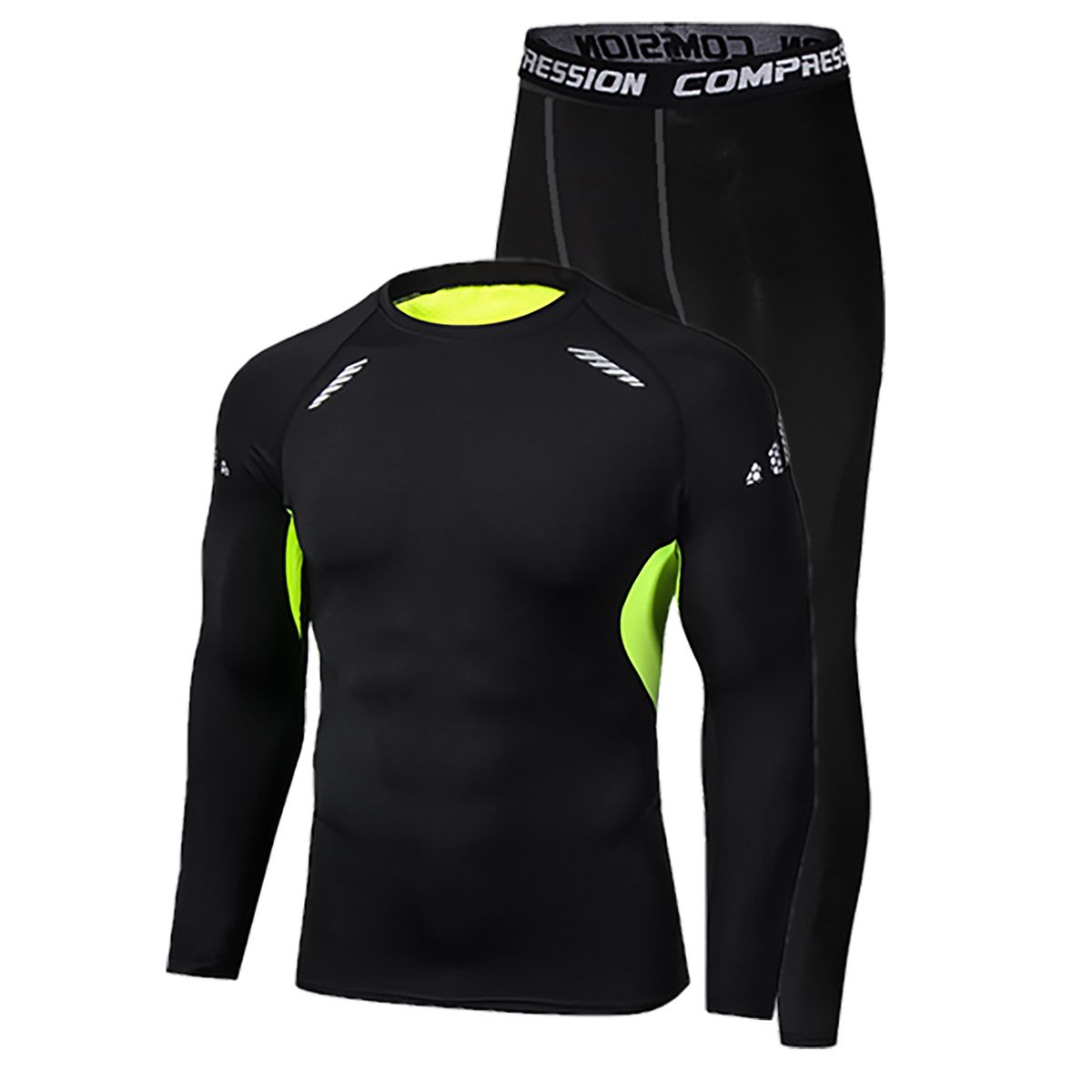 Sports Quick-Dry Men's Tight-Fitting Running Training Fitness High Elastic Sweat-Wicking Breathable Cycling Long Sleeve_voghion.com
