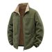 Herren-Fleecejacke mit Stehkragen – Verdickter Polarfleece-Reißverschlussmantel, übergroßes Freizeit-Sweatshirt mit weichem Sherpa-Futter für Herbst und Winter_voghion.com