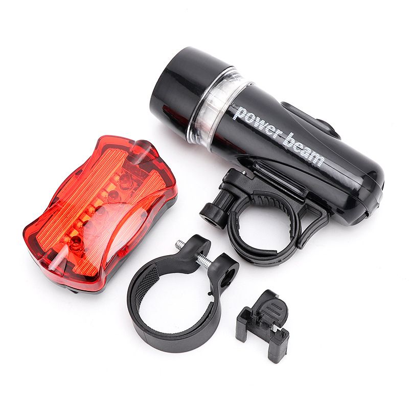 Luci per bicicletta ad alta luminosità a 5 LED, luci anteriori e posteriori per bicicletta, luci anteriori e posteriori per bicicletta, set da 101, attrezzatura per bicicletta_voghion.com