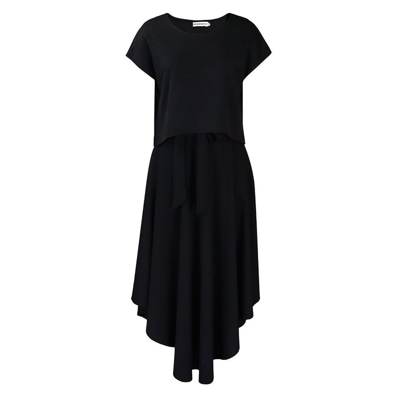 [Cotton Linen] Women's Clothing 2023 New Fashion Temperament Casual Tops Big Swing Skirt_voghion.com