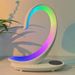 Multifunctional Desktop Wireless Charging Night Bluetooth Speaker Atmosphere Ornament Home Decor Colorful Light White_voghion.com