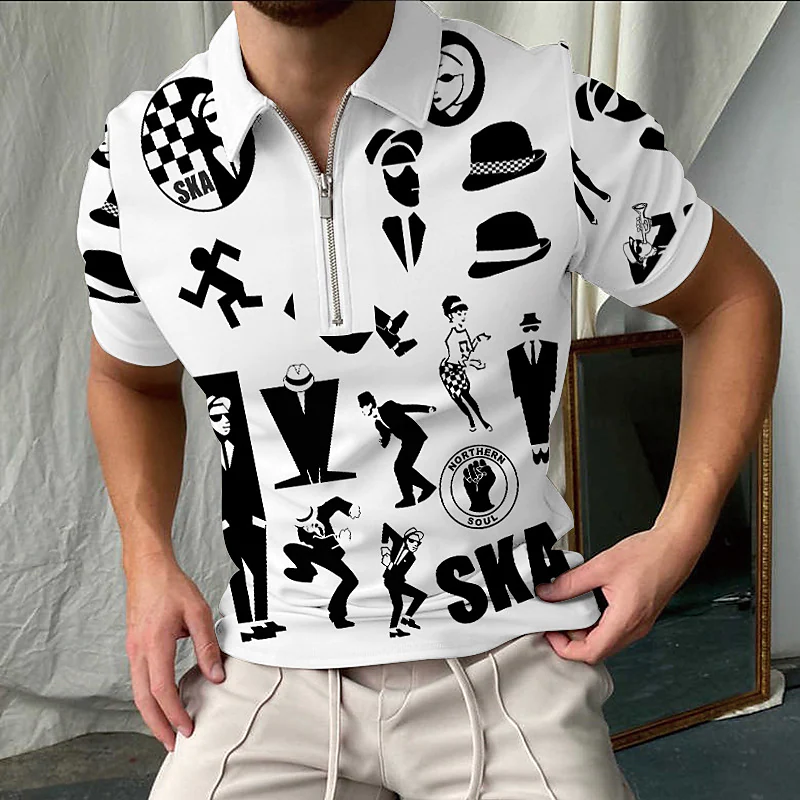 Men's short-sleeved lapel Polo shirt 3d printed fashion Polo shirt men's T-shirt top new casual street clothing_voghion.com