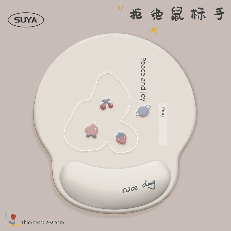 Tappetino per mouse creativo di qualità imbattibile con supporto per tastiera in silicone, per ufficio, per ragazze carine, elemento secondario, anti-tenosinosi._voghion.com