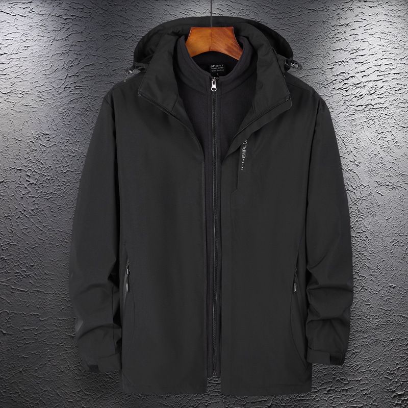Factory-approved outdoor couple jacket for men and women, three-in-one detachable two-piece mountaineering jacket, fleece travel jacket_voghion.com