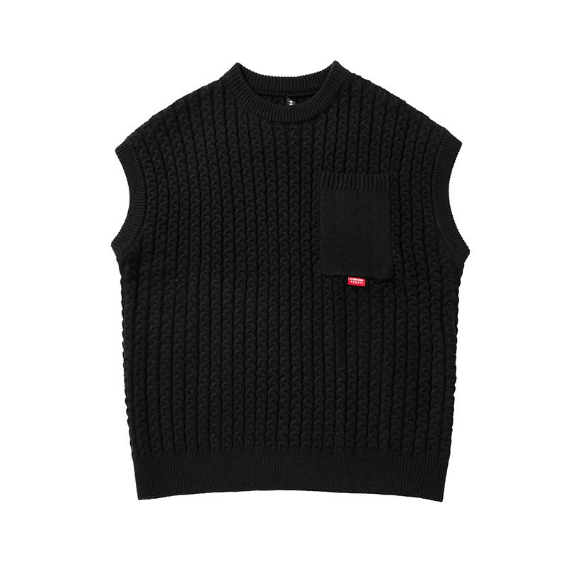 boy Boy Boy Boy Nanxia Disguise 2022 Autumn New Solid Color Pocket Pullover Sweater Japanese Trend Retro Youth Casual Top For Men_voghion.com
