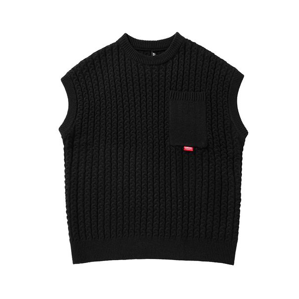 boy Boy Boy Boy Nanxia Disguise 2022 Autumn New Solid Color Pocket Pullover Sweater Japanese Trend Retro Youth Casual Top For Men_voghion.com