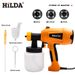 HILDA Electric Spray Gun With 4 Nozzles, High-Pressure Paint Sprayer For Latex & Oil-Based Paint, Detachable & Adjustable For DIY & Professional Use_voghion.com