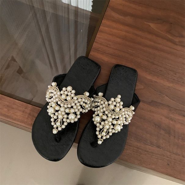 Women's Summer Outdoor Pearl Sandals Slippers, Gentle Fairy Style 2025 New Wear Comfortable Lightweight Fashionable Versatile_voghion.com