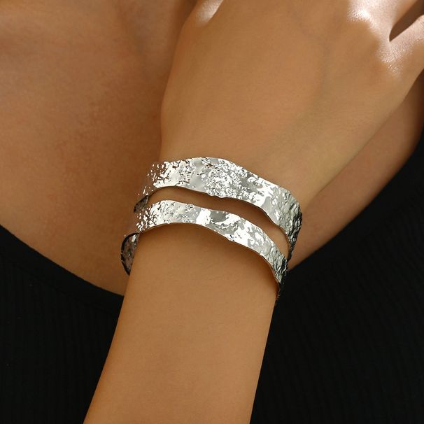 Ins Light Luxury Style Wrinkle Opening Personalized Double Layer Niche Design Sense Bracelet Versatile Handpiece_voghion.com