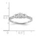 14k White Gold 1/2 Carat Lab Grown Diamond VS/SI+ G+ 1/4 Carat Center Round Semi Mount Three Stone Size 6 Engagement Ring_voghion.com