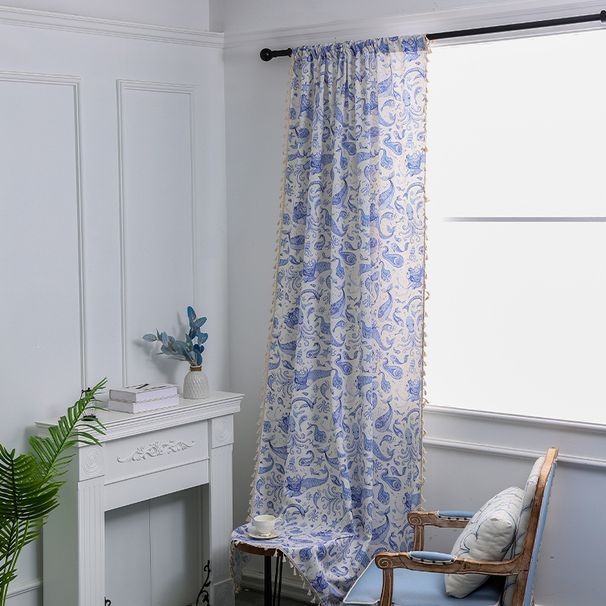 Printed Curtains New Nordic Simple Modern Curtains Balcony Living Room Floating Curtains_voghion.com