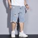 Men's Clothing Plus Size Summer Elastic Waist Denim Shorts Loose High Elastic Comfortable Mid Waist Denim Shorts_voghion.com