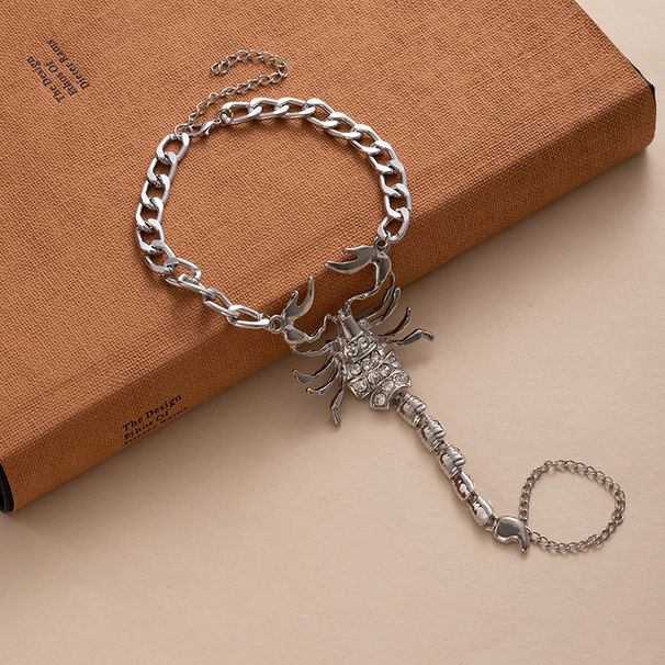 Cavigliera singola in metallo con scorpione intarsiato, dolce, fresca e calda, con punta collegata, gioiello tridimensionale_voghion.com