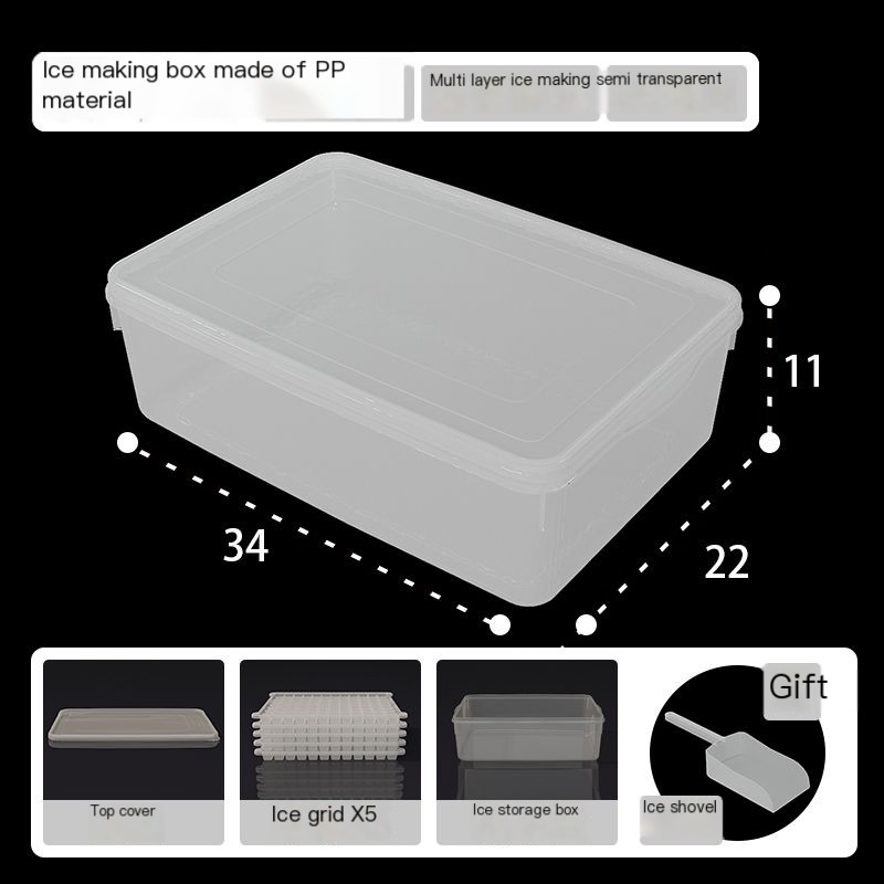 Bandeja comercial, molde para cubitos congelados, caja de gránulos, para el hogar con tapa, refrigeración de grado alimenticio, hielo famoso en Internet_voghion.com
