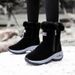 Winter Snow Boots Ladies Platform Tall Boots Flat Bottom Quality Warm Black New Ladies Lace Up Comfortable Leather Womens Boots_voghion.com