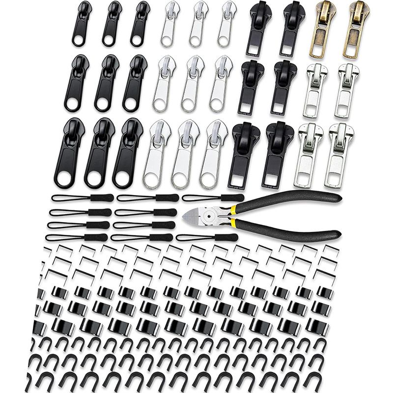 Réparation de fermeture éclair, réparation de fermeture éclair, 159 pièces, curseur de fermeture éclair, veste, sac, manteau, sac à dos, ensemble 3 tailles #3#5#8_voghion.com