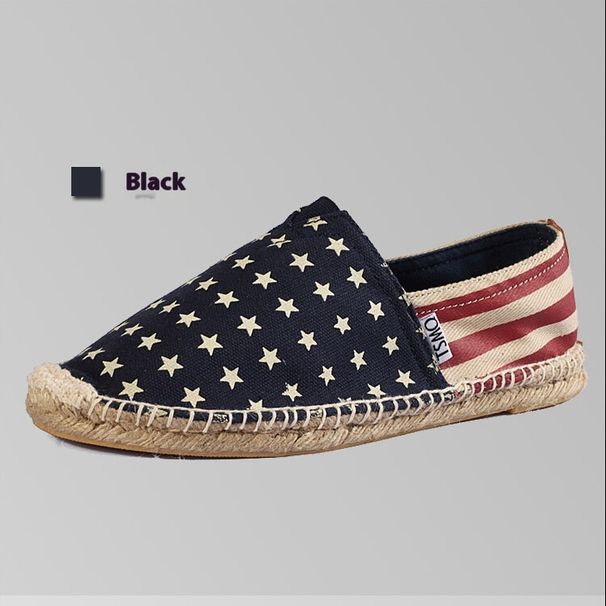 Költségteljesítmény Divatos, lélegző, fűből szőtt vászoncipő, csillagkék, alacsony szárú, hétköznapi, könnyű anyagból, férfiaknak és nőknek, lábbeli_voghion.com