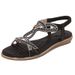 Sandals Bohemian Ethnic Style Flower Rhinestones Comfortable All-match Open-toed Women's Shoes_voghion.com