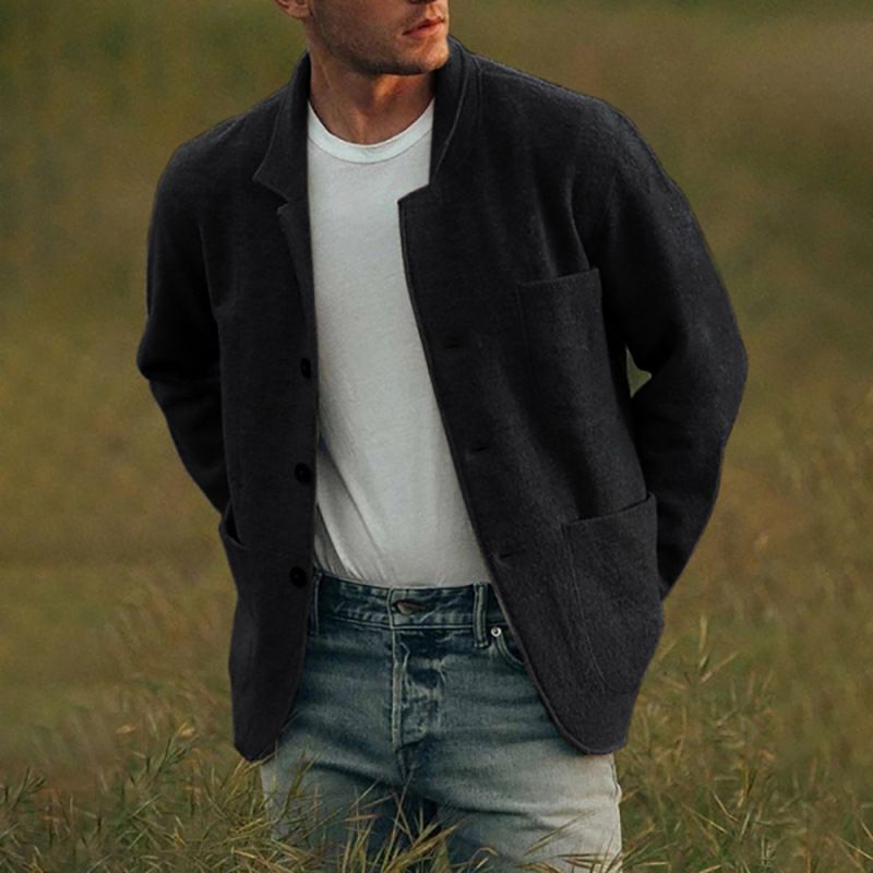 Men's clothing Solid color trend fashion jacket jacket casual coat_voghion.com