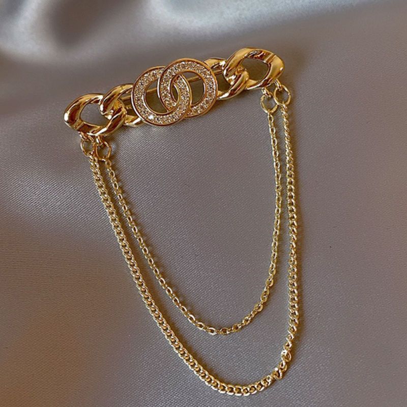 2025 New Chain High-end Brooch Personalized Fringed Corsage Suit Fashion Jewelry Temperament Pin With Jewelry_voghion.com