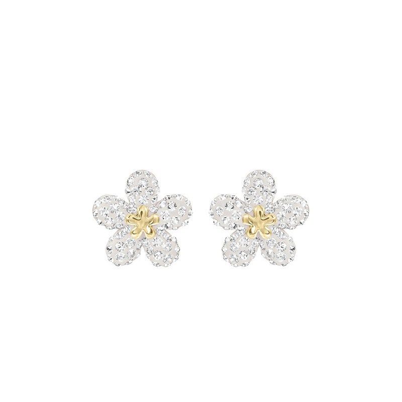 Orecchini piccoli e resistenti con fiori freschi Orecchini con elemento femminile in cristallo Orecchini femminili_voghion.com