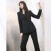 Black Non-Iron Spring Autumn 2025 New Jacket Professional Formal Suit For Female College Students Interview_voghion.com