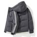 New With Fleece Lining, Thickened Two-Stripe Cotton Jacket, Men's Hooded Puffer Jacket_voghion.com
