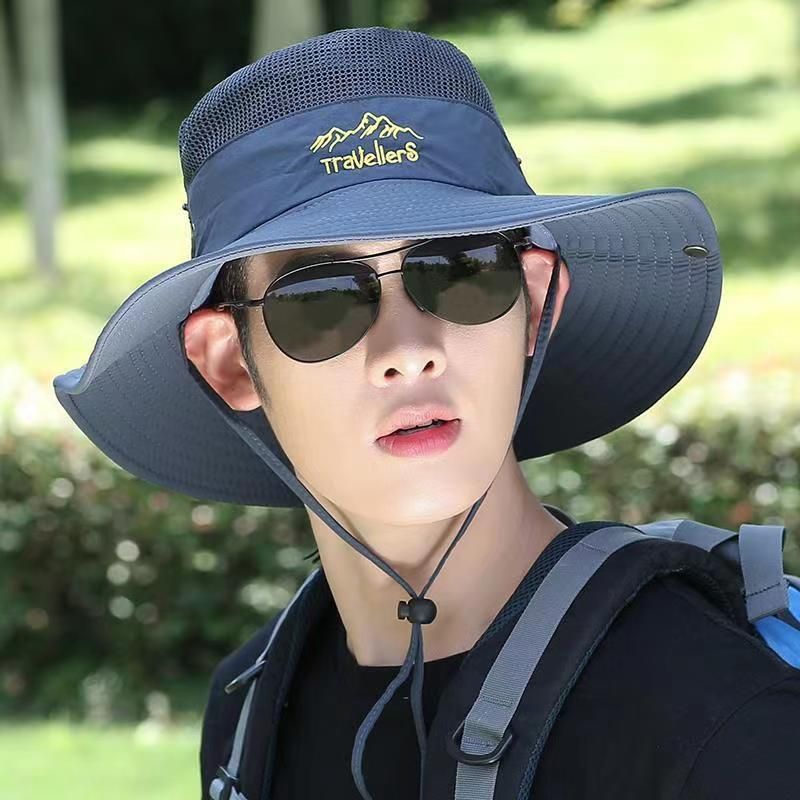 Summer Sun Protection Hiking Fisherman Women, Outdoor Wide Brim Fishing Hat, Sunshade Trekking, Western Style Large Head_voghion.com