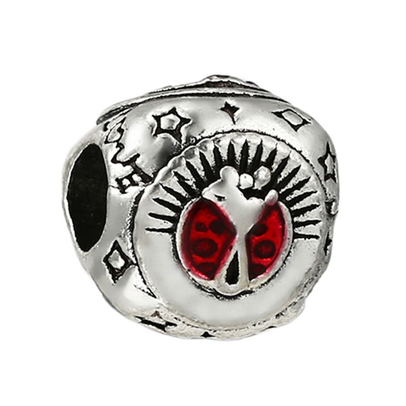 Red Fashion Strawberry Fries Pendant Alloy Ladybug Beaded Bracelet Accessories DIY_voghion.com